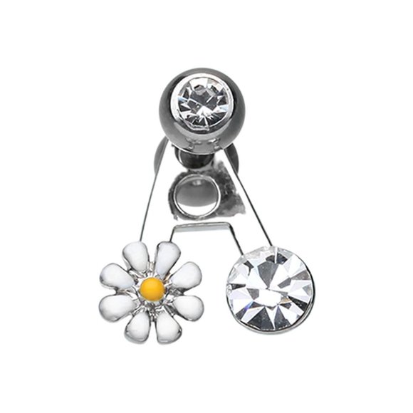 Dainty Daisy Cartilage Cuff Ring - Picture 1 of 3